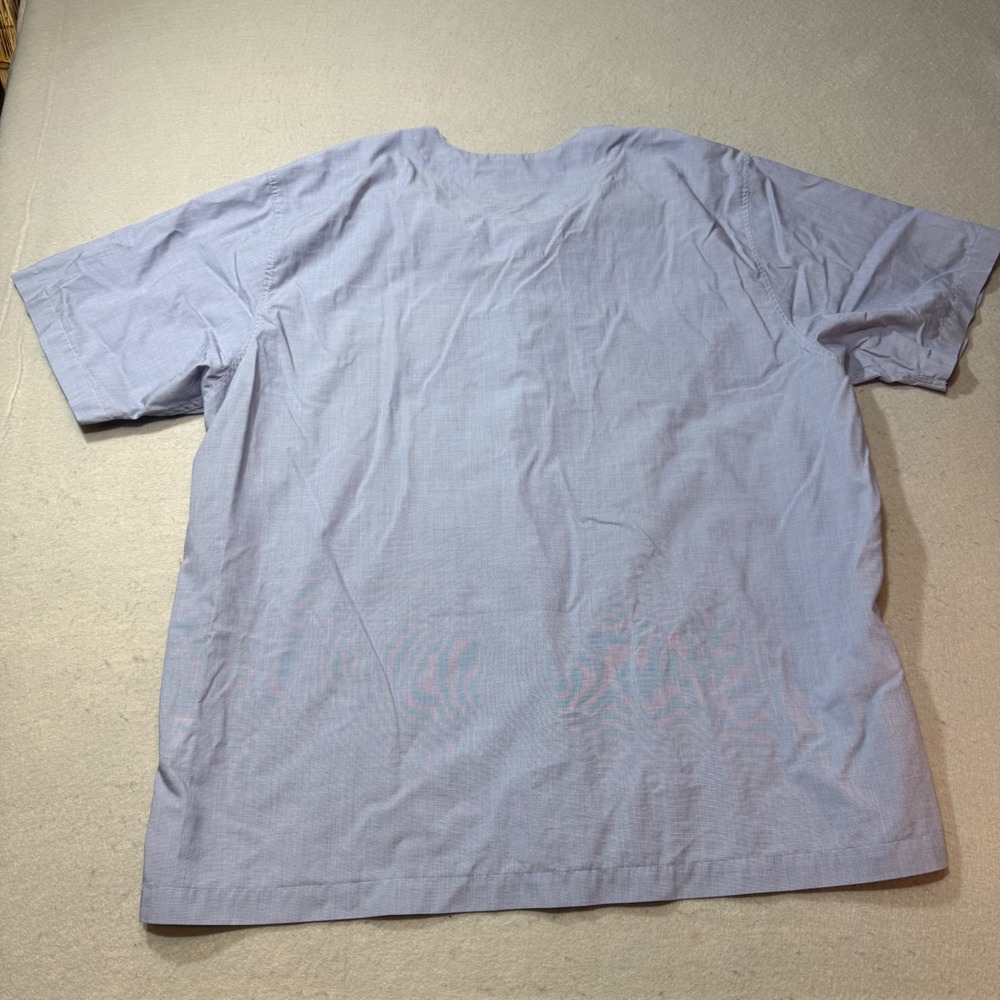 Brooks Brothers Short Sleeve Pajama Top XL Blue Cotton Wrinkle Resistant V-Neck - Picture 7 of 7